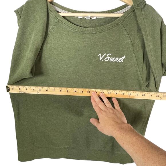 Lot of 2 Victoria's Secret SIZE SMALL Womens Sweatshirts Loungewear Green Blue - Picture 10 of 16